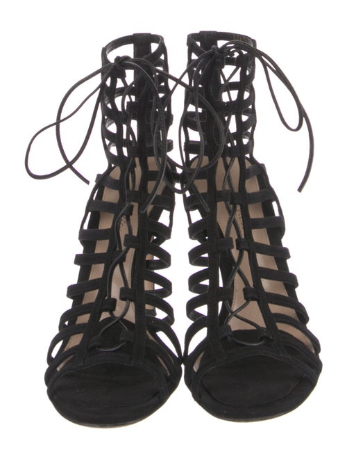 Gianvito Rossi Suede Cutout Accent Gladiator Sandals