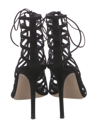 Gianvito Rossi Suede Cutout Accent Gladiator Sandals