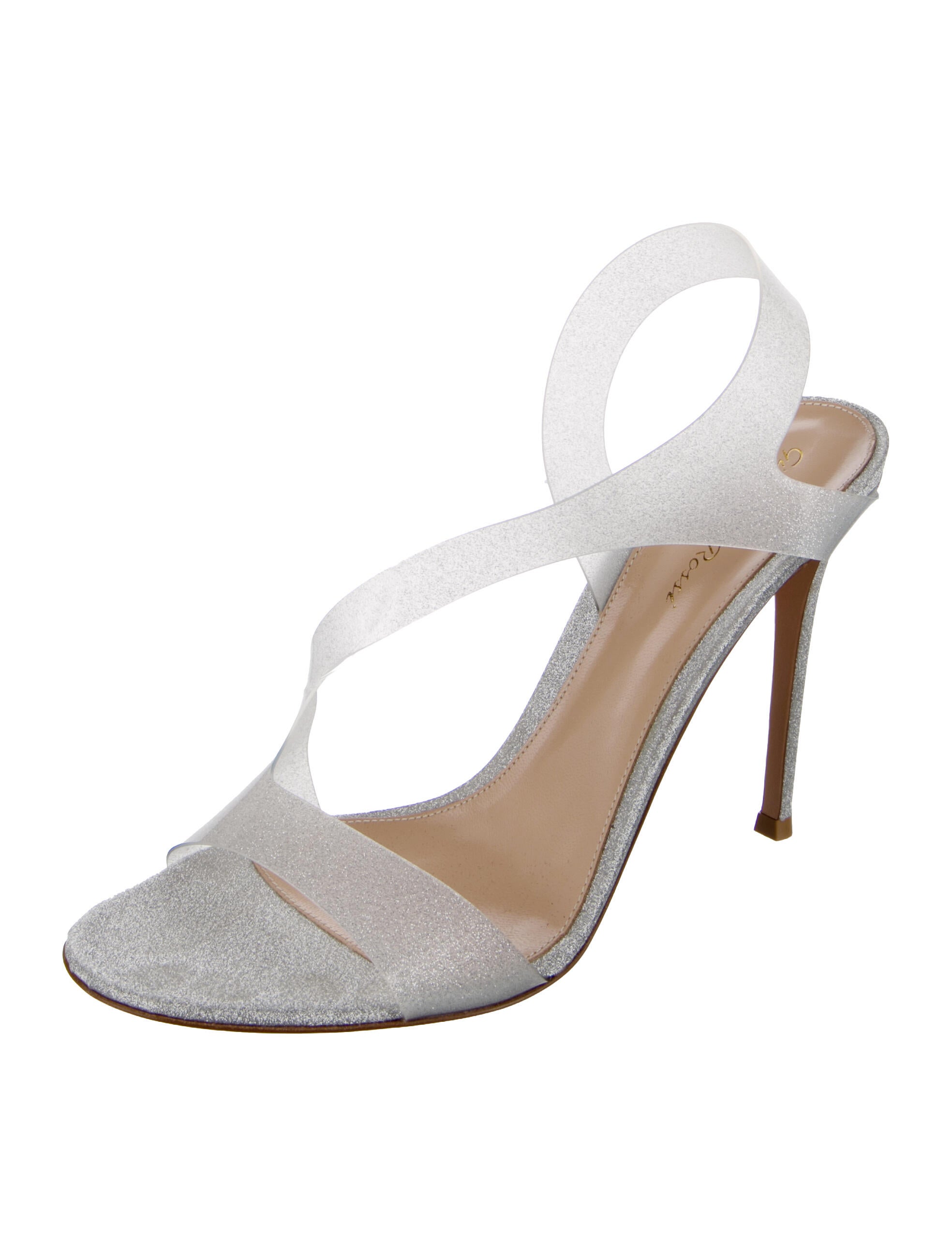 Gianvito Rossi PVC Glitter Accents Slingback Sandals