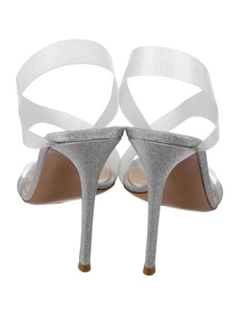 Gianvito Rossi PVC Glitter Accents Slingback Sandals