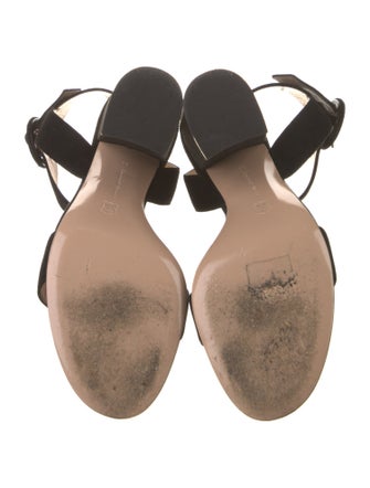 Gianvito Rossi Suede Leather Trim Embellishment Sandals