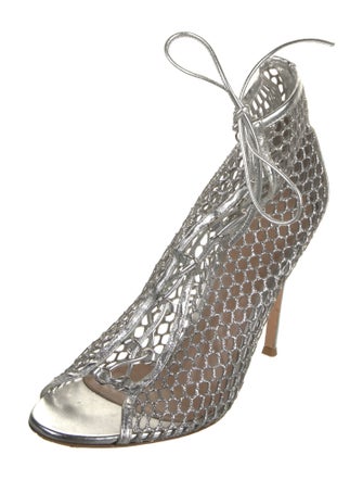 Gianvito Rossi Leather Glitter Accents Pumps