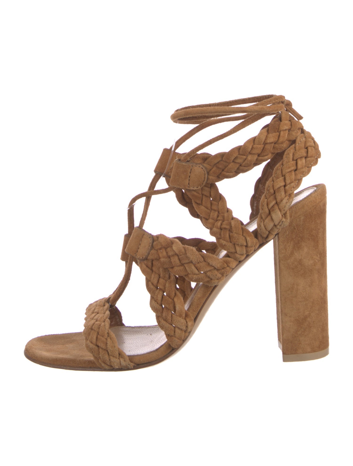 Gianvito Rossi Suede Braided Accents Sandals