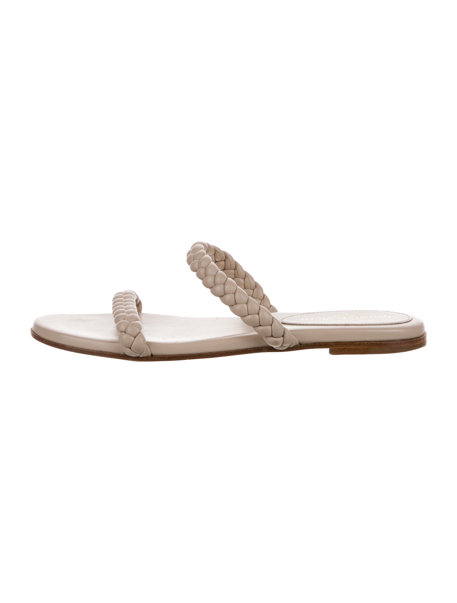 Gianvito Rossi Leather Braided Accents Slides
