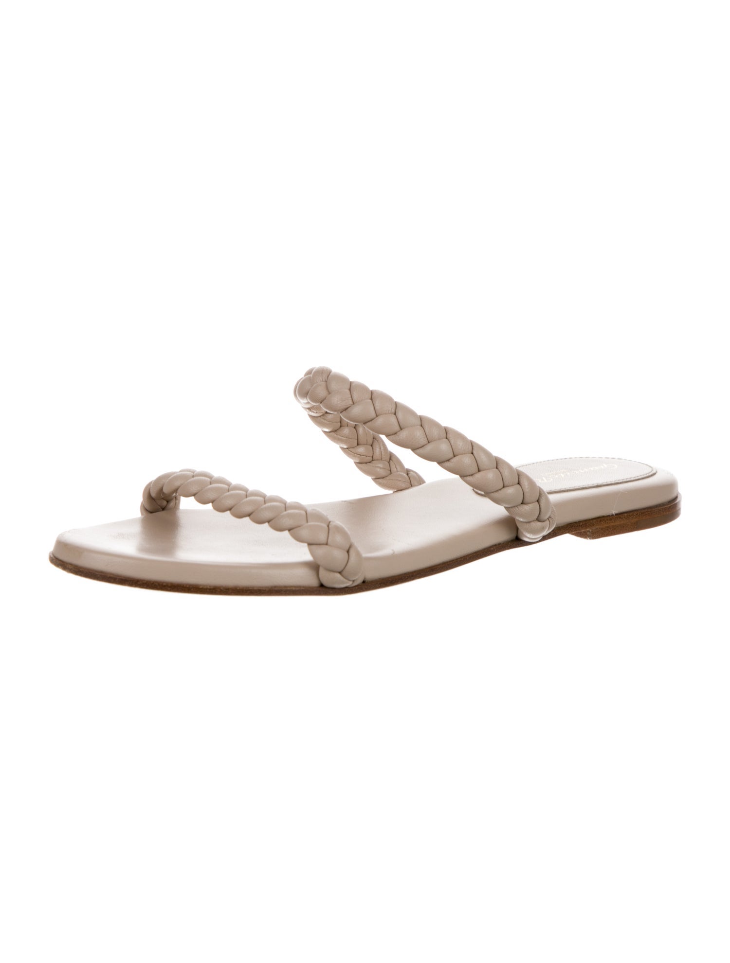 Gianvito Rossi Leather Braided Accents Slides