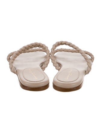 Gianvito Rossi Leather Braided Accents Slides