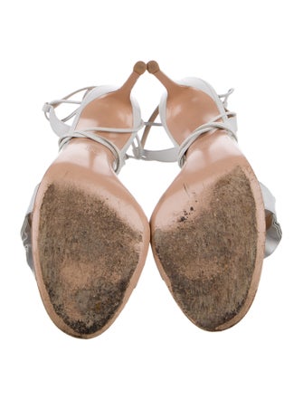 Gianvito Rossi Leather Ruffle Embellishment Sandals