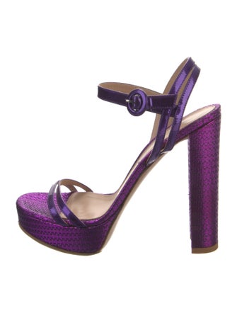 Gianvito Rossi Leather T-Strap Sandals