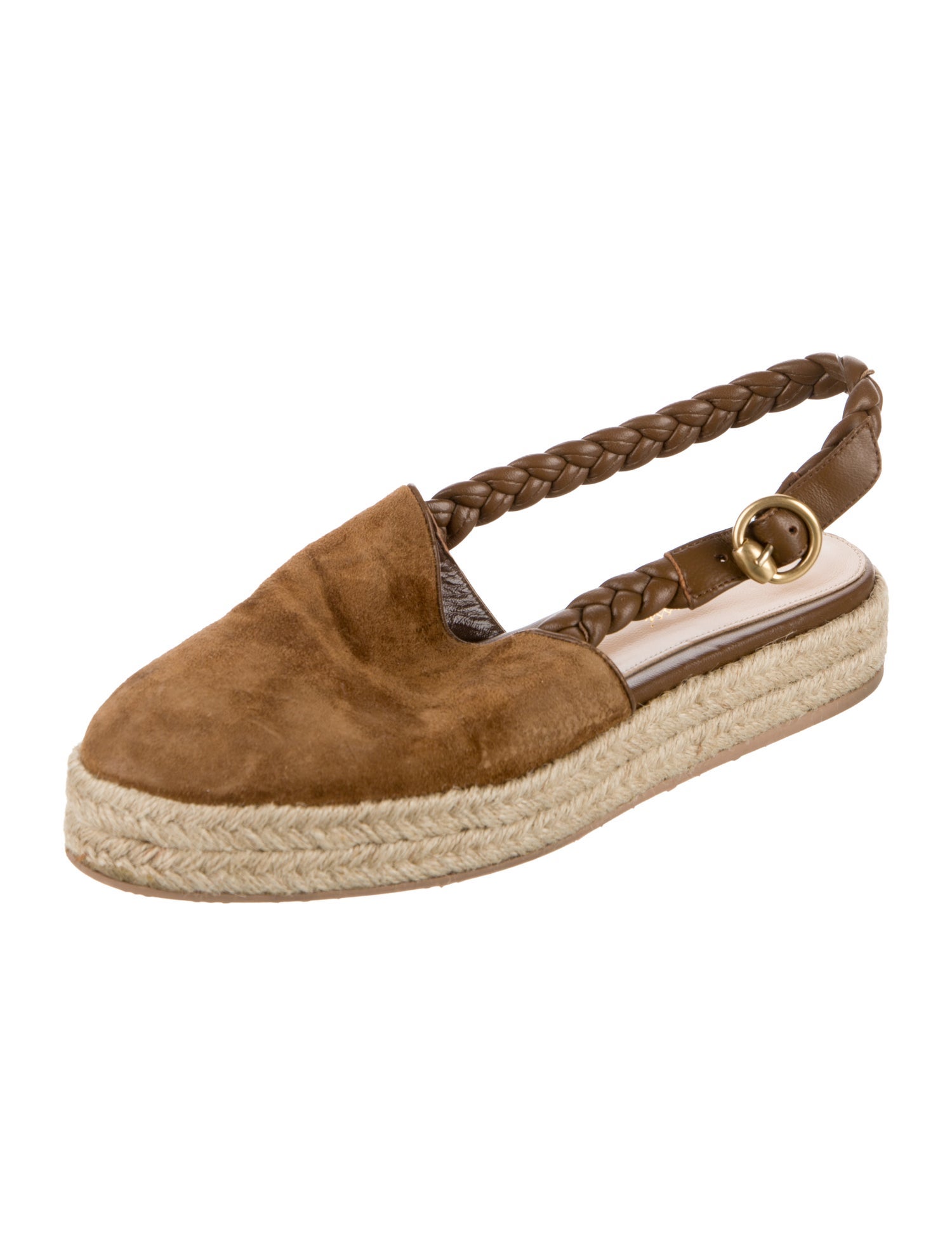 Gianvito Rossi Suede Braided Accents Espadrilles