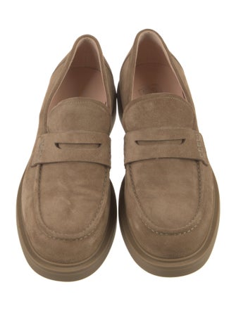 Gianvito Rossi Suede Leather Trim Embellishment Loafers