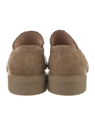Gianvito Rossi Suede Leather Trim Embellishment Loafers