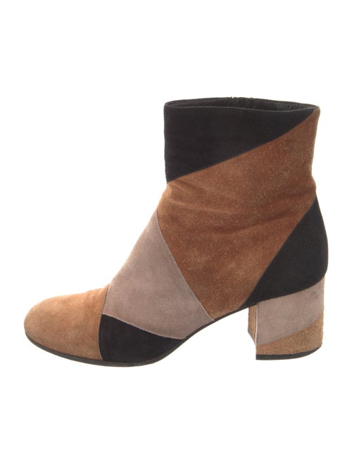 Gianvito Rossi Suede Colorblock Pattern Boots