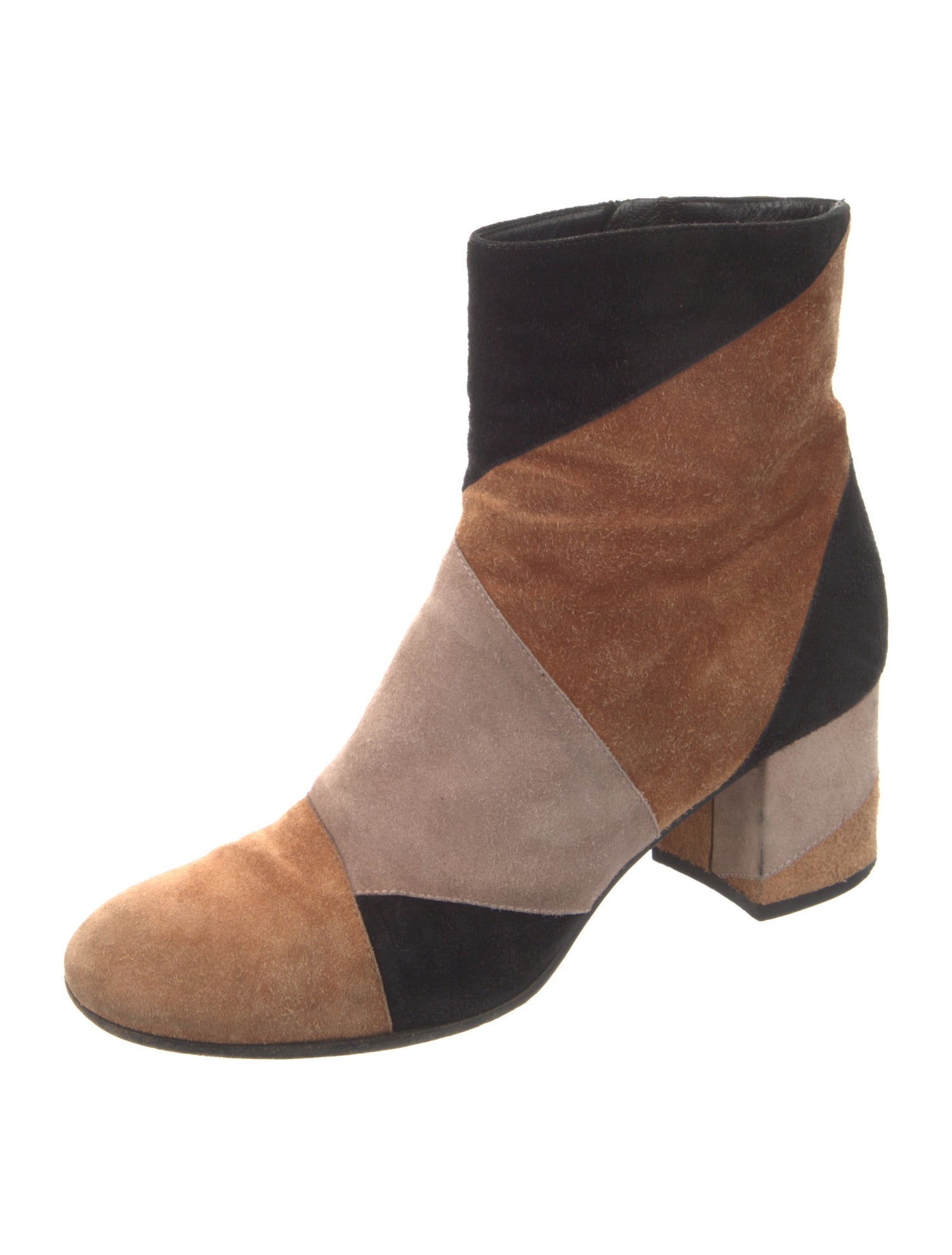 Gianvito Rossi Suede Colorblock Pattern Boots