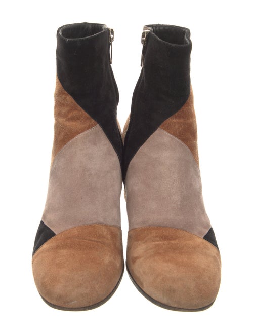 Gianvito Rossi Suede Colorblock Pattern Boots