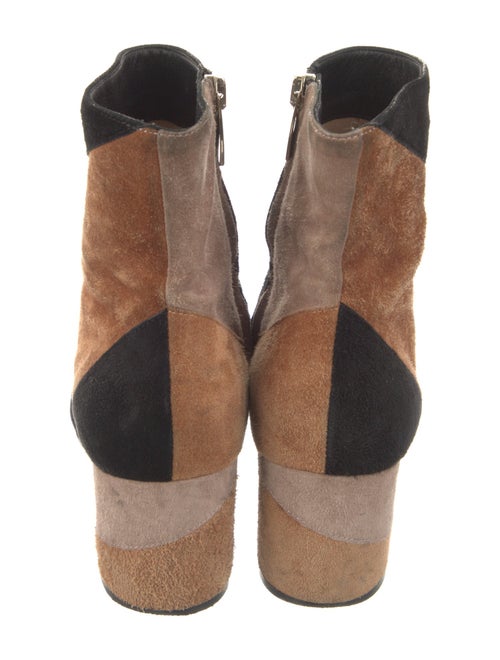 Gianvito Rossi Suede Colorblock Pattern Boots