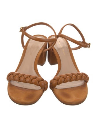 Gianvito Rossi Suede Braided Accents Sandals