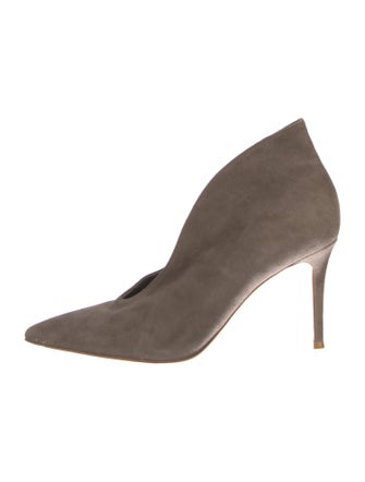 Gianvito Rossi Suede D'Orsay Pumps