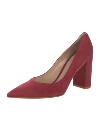 Gianvito Rossi Suede Leather Trim Embellishment Pumps