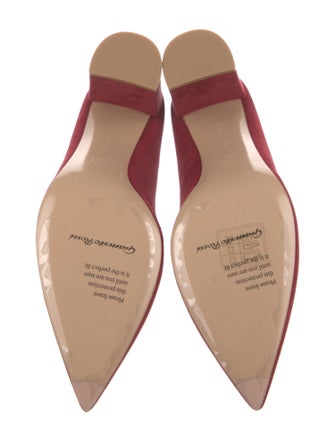 Gianvito Rossi Suede Leather Trim Embellishment Pumps