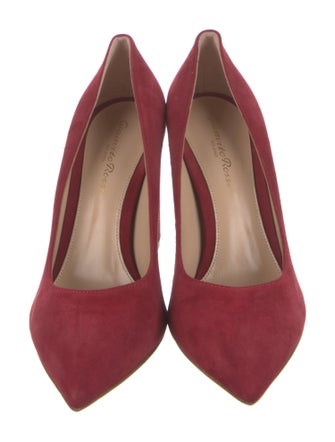 Gianvito Rossi Suede Leather Trim Embellishment Pumps