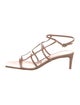 Gianvito Rossi Patent Leather Leather Trim Embellishment Slingback Sandals