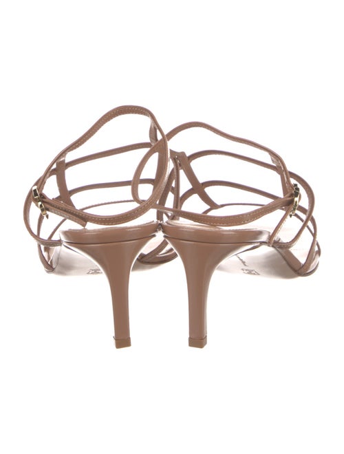 Gianvito Rossi Patent Leather Leather Trim Embellishment Slingback Sandals