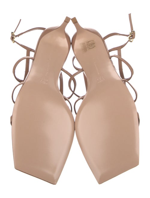 Gianvito Rossi Patent Leather Leather Trim Embellishment Slingback Sandals