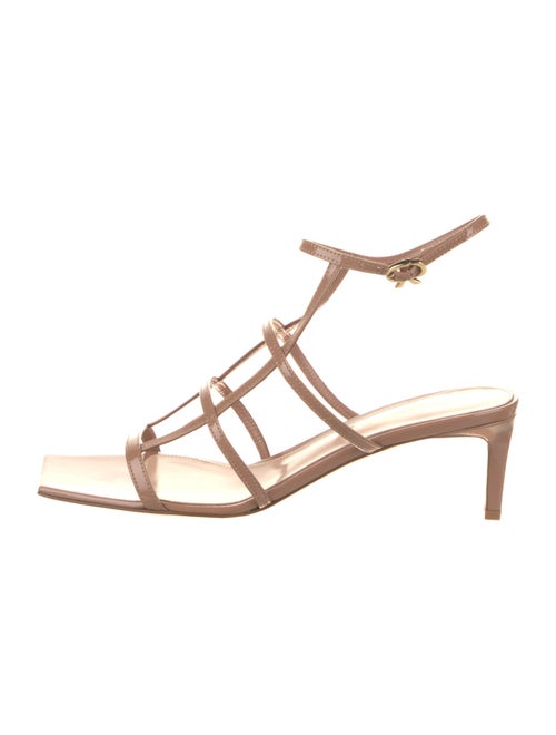 Gianvito Rossi Patent Leather Leather Trim Embellishment Gladiator Sandals