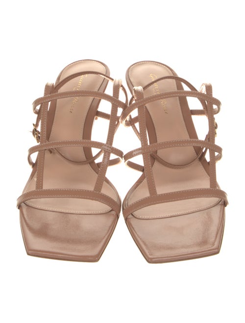 Gianvito Rossi Patent Leather Leather Trim Embellishment Gladiator Sandals