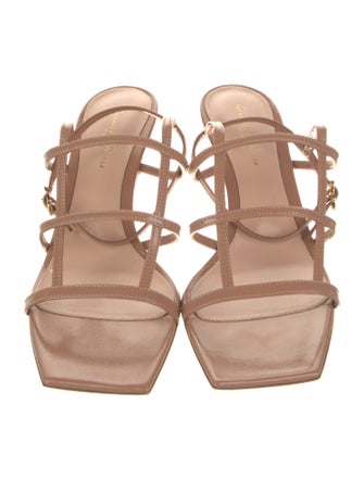 Gianvito Rossi Patent Leather Leather Trim Embellishment Gladiator Sandals