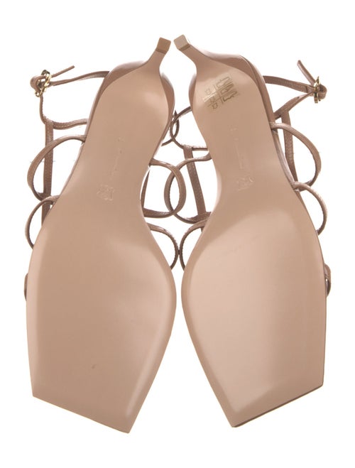 Gianvito Rossi Patent Leather Leather Trim Embellishment Slingback Sandals