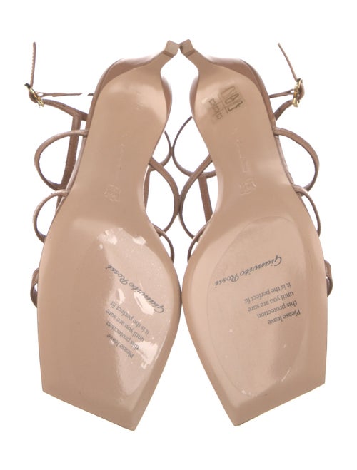 Gianvito Rossi Patent Leather Leather Trim Embellishment Slingback Sandals