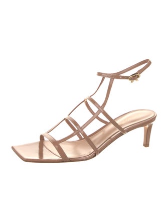 Gianvito Rossi Patent Leather Leather Trim Embellishment Gladiator Sandals