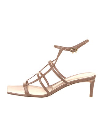 Gianvito Rossi Patent Leather Leather Trim Embellishment Gladiator Sandals
