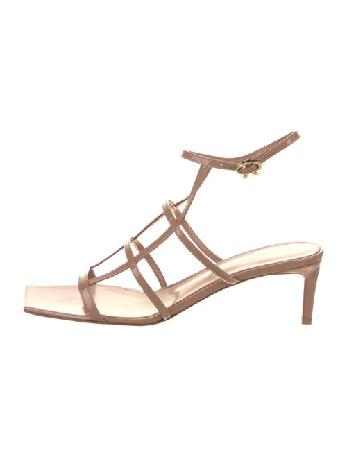 Gianvito Rossi Patent Leather Leather Trim Embellishment Gladiator Sandals