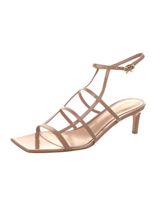 Gianvito Rossi Patent Leather Leather Trim Embellishment Gladiator Sandals
