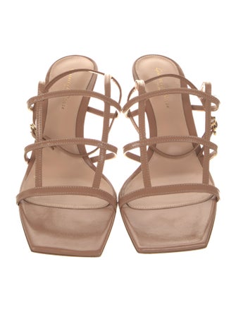 Gianvito Rossi Patent Leather Leather Trim Embellishment Gladiator Sandals