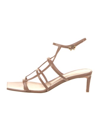 Gianvito Rossi Patent Leather Leather Trim Embellishment Gladiator Sandals