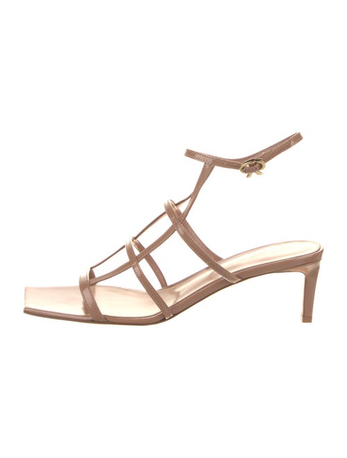 Gianvito Rossi Patent Leather Leather Trim Embellishment Gladiator Sandals