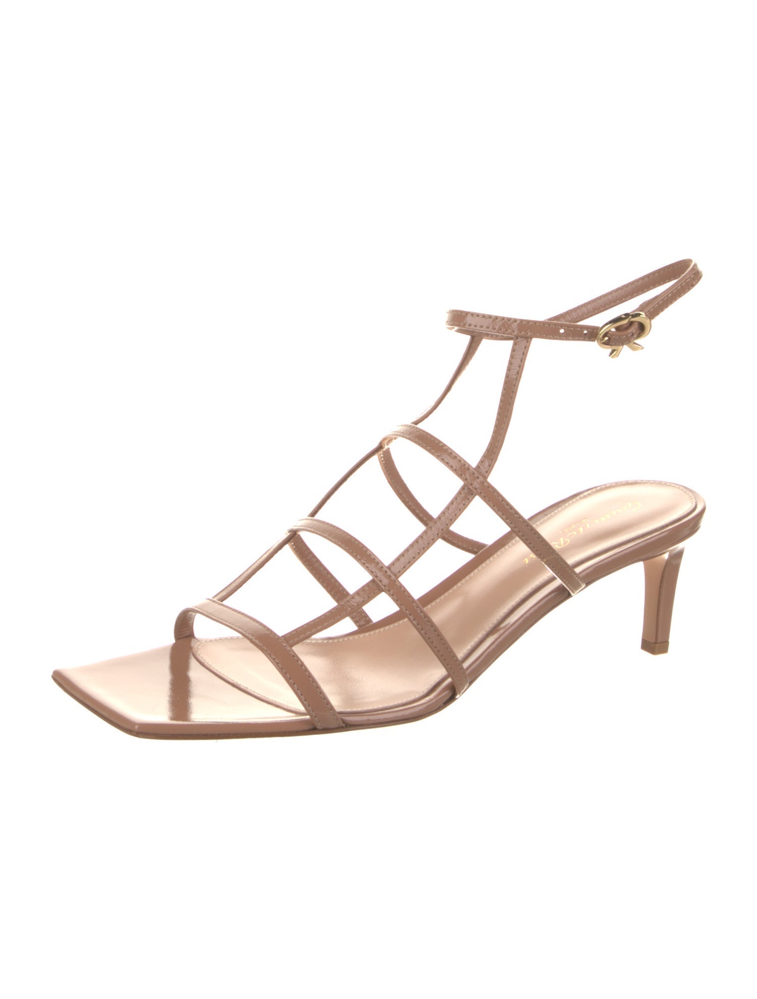 Gianvito Rossi Patent Leather Leather Trim Embellishment Gladiator Sandals