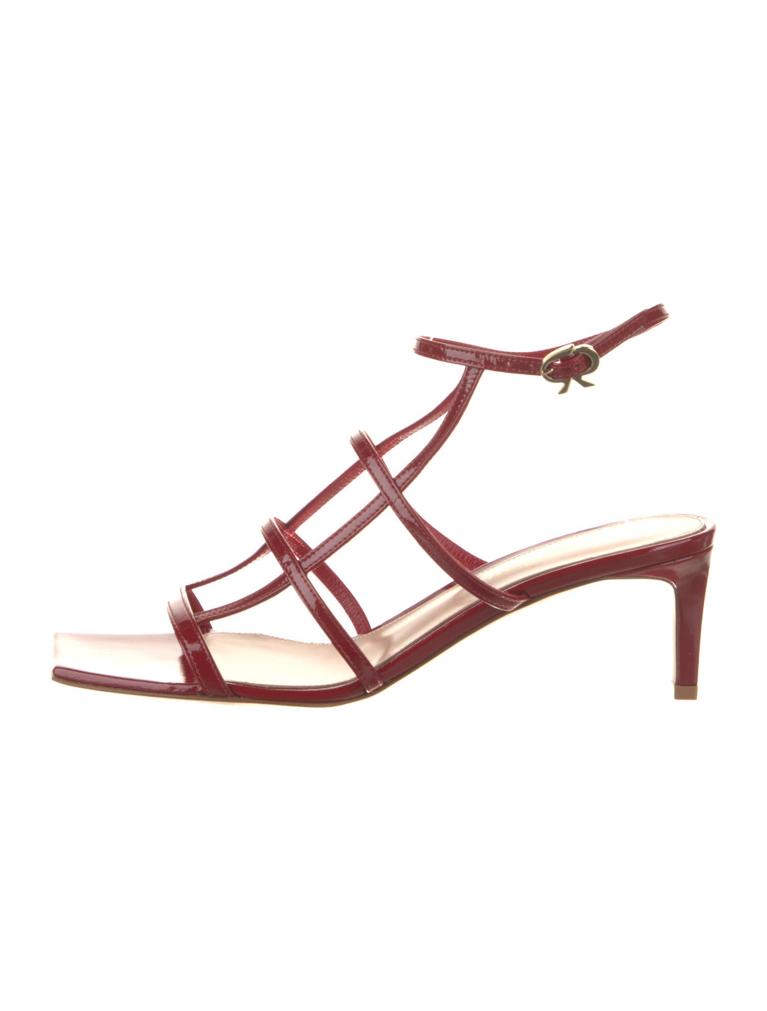 Gianvito Rossi Patent Leather Leather Trim Embellishment Sandals