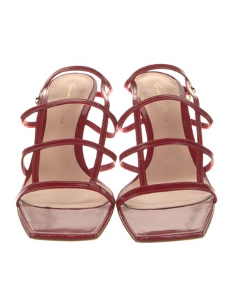 Gianvito Rossi Patent Leather Leather Trim Embellishment Sandals