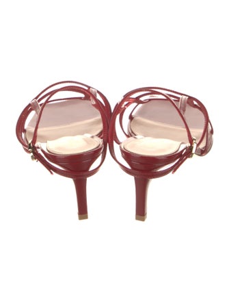 Gianvito Rossi Patent Leather Leather Trim Embellishment Sandals