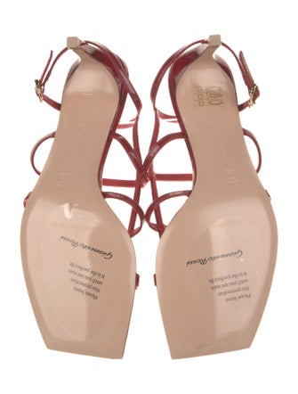 Gianvito Rossi Patent Leather Leather Trim Embellishment Sandals