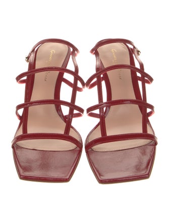 Gianvito Rossi Patent Leather Leather Trim Embellishment Gladiator Sandals