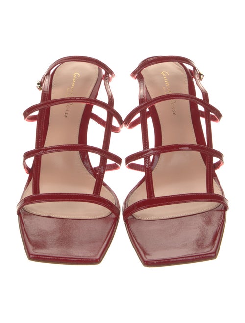 Gianvito Rossi Patent Leather Leather Trim Embellishment Gladiator Sandals