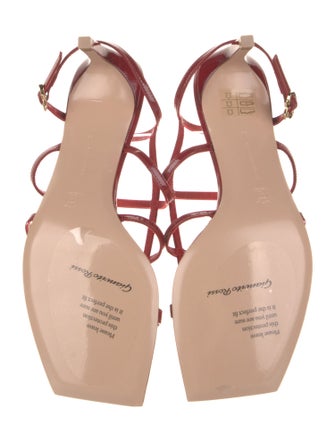 Gianvito Rossi Patent Leather Leather Trim Embellishment Gladiator Sandals