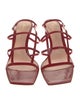 Gianvito Rossi Patent Leather Leather Trim Embellishment T-Strap Sandals