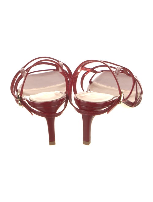 Gianvito Rossi Patent Leather Leather Trim Embellishment T-Strap Sandals