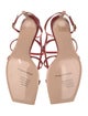 Gianvito Rossi Patent Leather Leather Trim Embellishment T-Strap Sandals